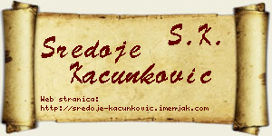 Sredoje Kačunković vizit kartica